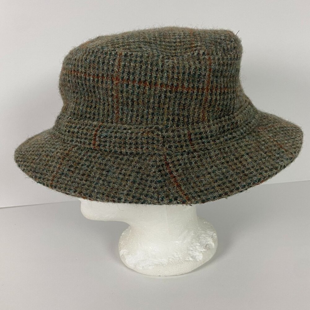 L.L. Bean Plaid Wool Bucket Hat - Brown and Gray